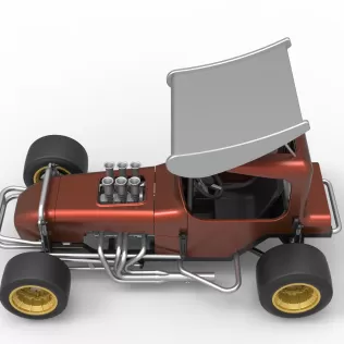 Vintage Winged Supermodified stock car Scale 1:25 - Model thumbnail 10