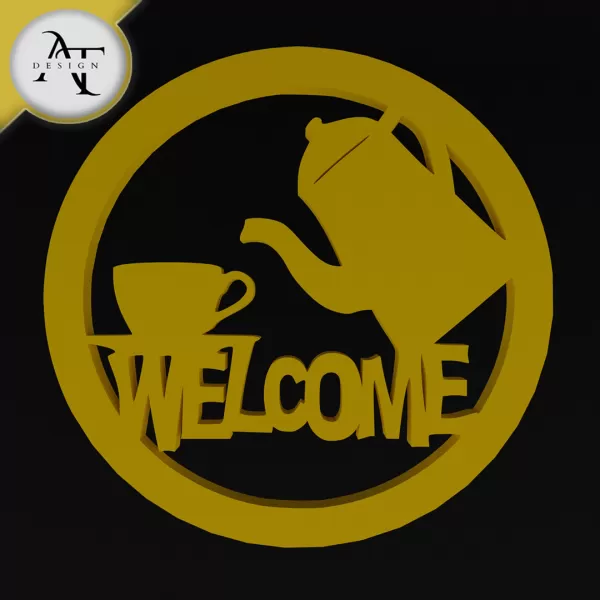 Welcome - Silhouette - 2D Wall Art Decor - Model preview 1