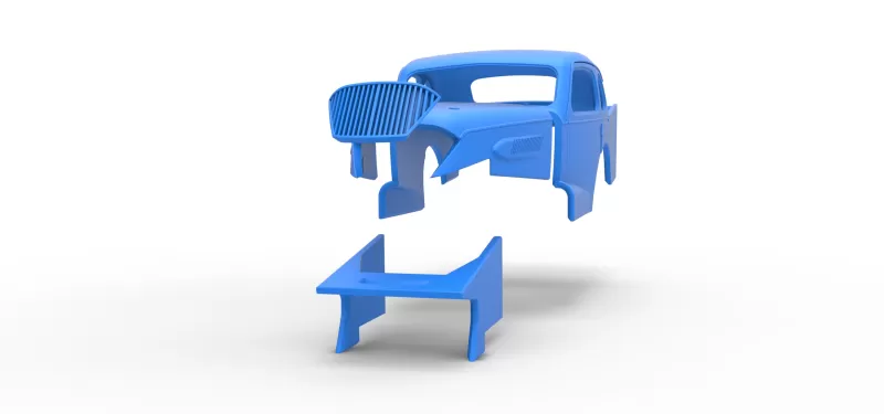 Shell of Vintage Dirt Modified stock car Scale 1:25 - Model preview 17