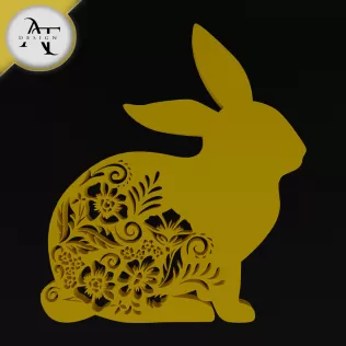 Easter bunny - Silhouette - 2D Wall Art Decor