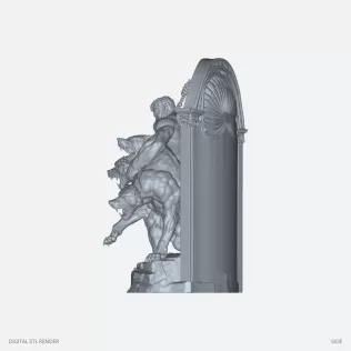 Heracles and Three-Headed Hound Diorama - 100 mm STL - Model thumbnail 3
