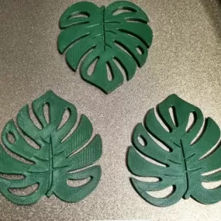 Monstera Leaf Coaster, 3D Tropical Home Decor, Eco-Friendly - Model thumbnail 4