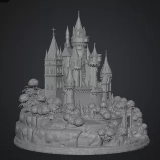 🏰 Enchanted Blue Castle STL File for 3D Print