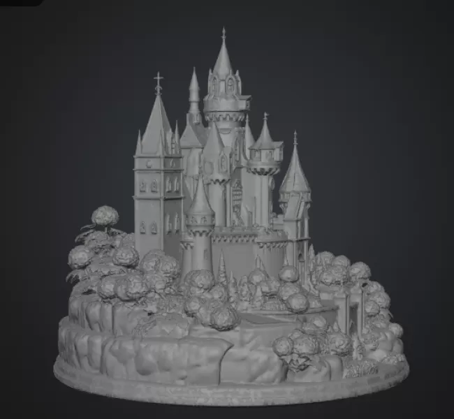 🏰 Enchanted Blue Castle STL File for 3D Print - Model preview 16