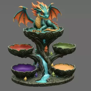 Baby Dragon Organizer Tree STL File for 3D Print - Model thumbnail 7