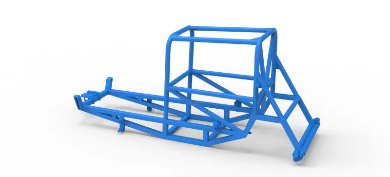 Frame of Vintage Supermodified stock car Version 4 Scale 1:25 - Model preview 9