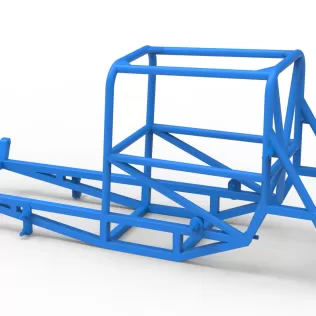 Frame of Vintage Supermodified stock car Version 4 Scale 1:25 - Model thumbnail 9