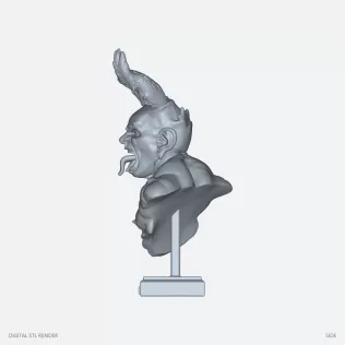 Howling Horned Imp Bust on Stand - 100 mm STL - Model thumbnail 3