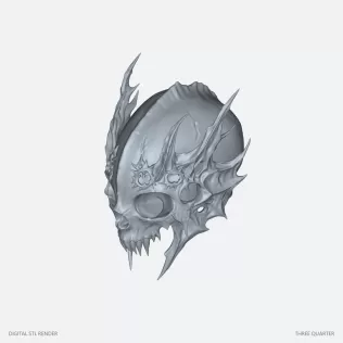 Crowned Skull Dark Fantasy - STL - Model thumbnail 2