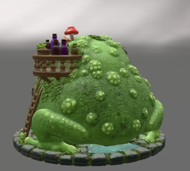 Frog Alchemist Apothecary STL File for 3D Print - Model preview 5