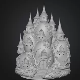 Fantasy Egg Castle STL File– 3D Printable Easter Decoration - Model thumbnail 7