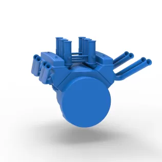 Engine V8 for vintage dragster Version 10 Scale 1:25 - Model thumbnail 11