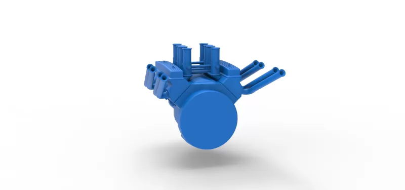 Engine V8 for vintage dragster Version 10 Scale 1:25 - Model preview 11