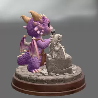 Cute Dragon Sculptor STL File for 3D Printing - Model thumbnail 6