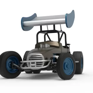 Vintage Winged Supermodified for Dirt while turning V2 1:25 - Model thumbnail 6
