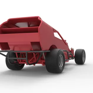 Vintage Dirt Modified stock car Version 4 Scale 1:25 - Model thumbnail 19