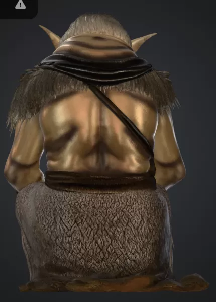 Orc sitzend mit grossen zähnen - Model preview 3