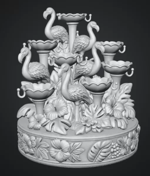 Flamingo Jewelry Organizer STL File for 3D Print - Model preview 16