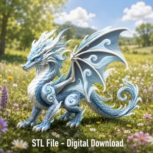 Ocean Breeze Dragon STL File for 3D Print - Model thumbnail 3
