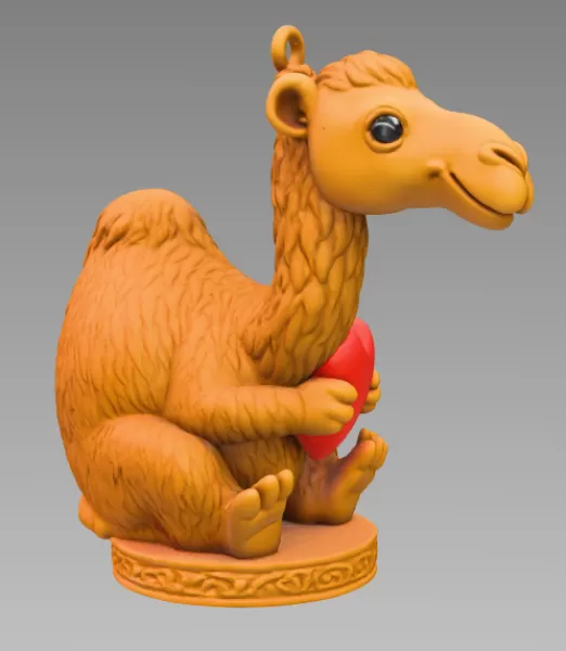 3D Printable Cute Camel with Heart STL | Digital Download - Model preview 7