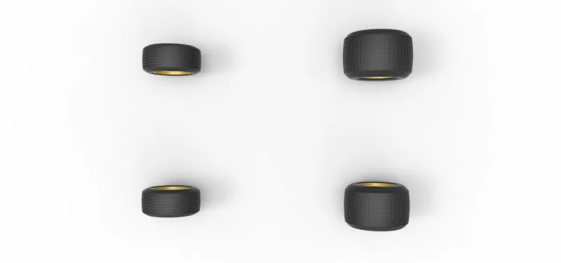 Wheel Set of Vintage Dirt Supermodified stock car Scale 1:25 - Model preview 7