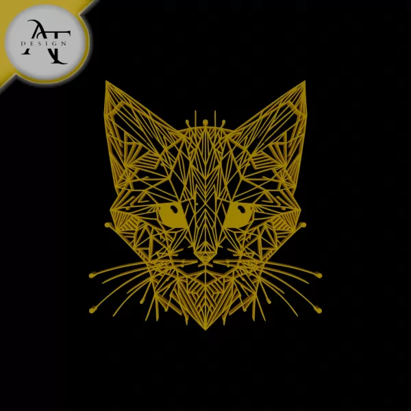 Cat - Geometric - 2D Wall Art Decor - Model preview 1