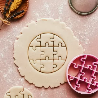 Circle Puzzle Cookie & Clay Cutter, Puzzle with Multiple Cutter
