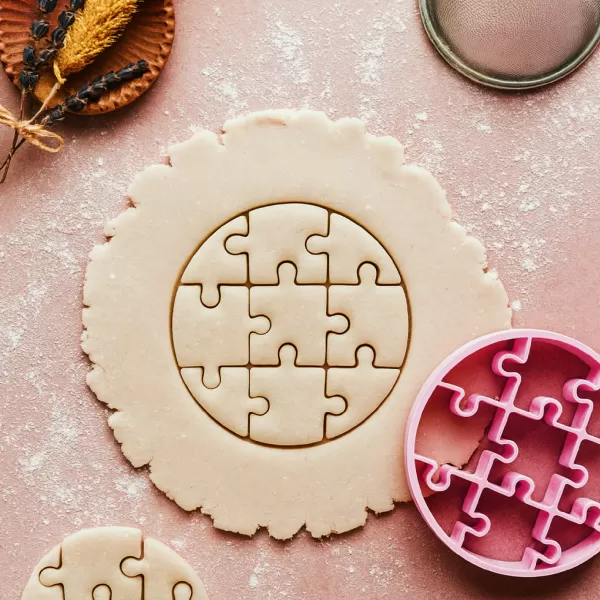 Circle Puzzle Cookie & Clay Cutter, Puzzle with Multiple Cutter - Model preview 6