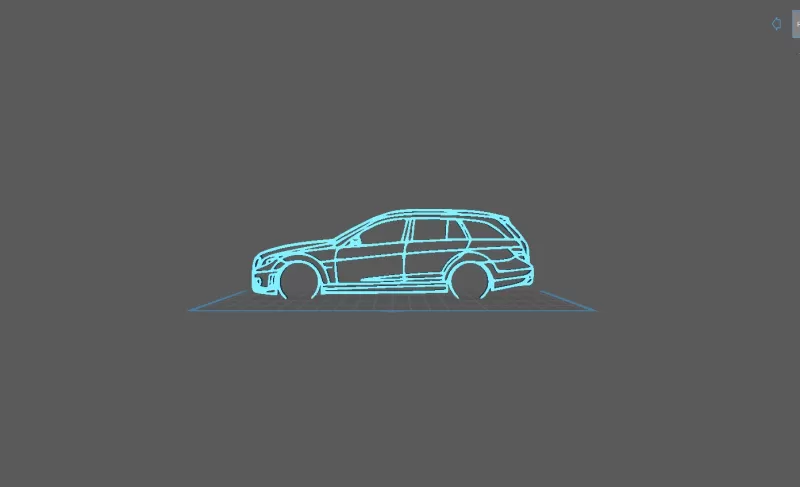 Mercedes - C63 Break Wall Art - Model preview 2