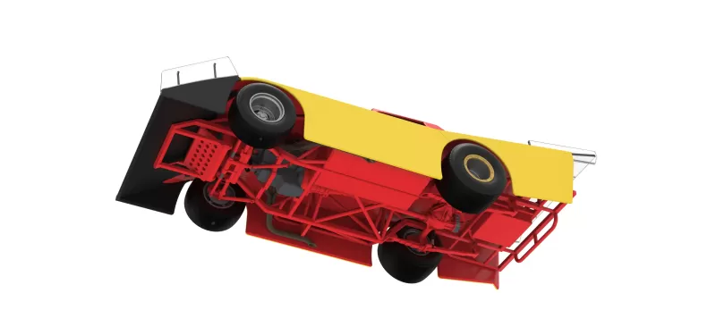Vintage Dirt late model Race car Version 5 Scale 1:25 - Model preview 3