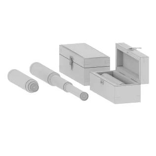 A telescope in a wooden case - Model thumbnail 4