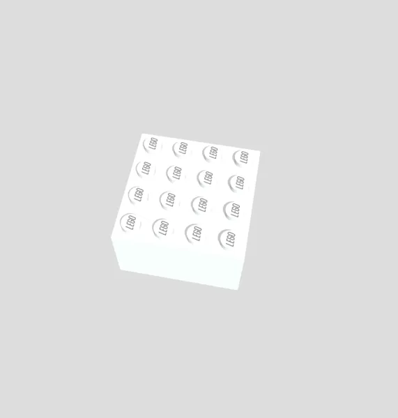 4x4x2 Lego Brick - Model preview 3