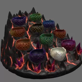 Volcanic Dragon Egg Mountain Organizer STL File for 3D Print - Model thumbnail 11
