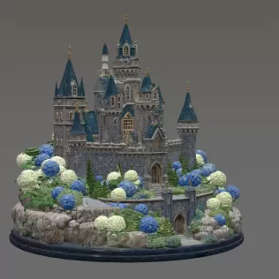 🏰 Enchanted Blue Castle STL File for 3D Print - Model thumbnail 6