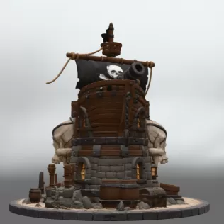 Pirate Skull Fortress STL File for 3D Print - Model thumbnail 7