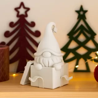 Christmas Gnome in Gift Box | Cute Holiday Figurine - Model thumbnail 1