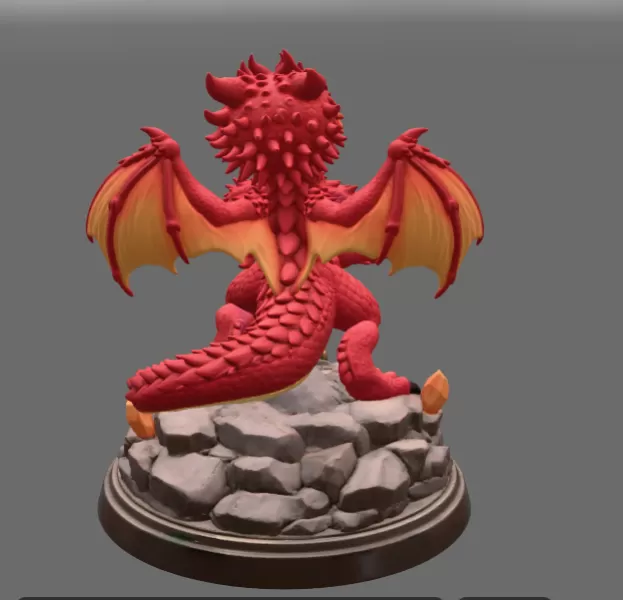 Brave Guardian Dragon STL File for 3D Printing - Model preview 6