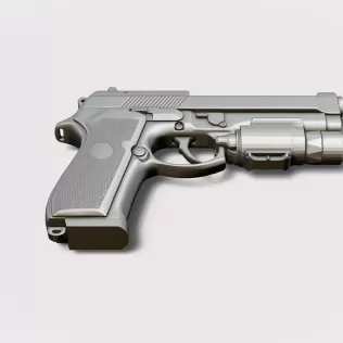 Beretta M9 with Tactical Flashlight #RoZ - Model thumbnail 2