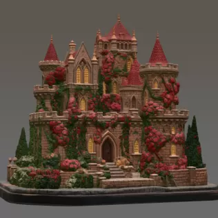 Bougainvillea Castle STL File for 3D Print - Model thumbnail 12