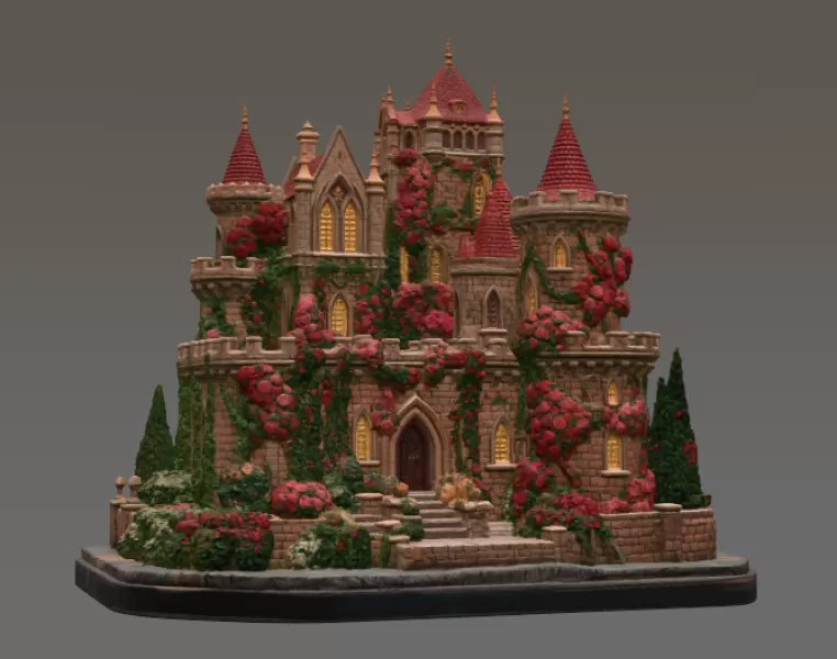 Bougainvillea Castle STL File for 3D Print - Model preview 12