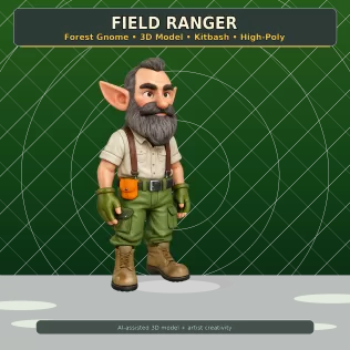 Forest Gnome Character Collection Kitbash High-Poly 3D Model - Model thumbnail 20