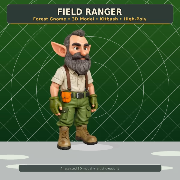 Forest Gnome Character Collection Kitbash High-Poly 3D Model - Model preview 20