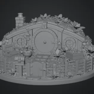 Cozy Hobbit Garden Cottage STL File for 3D Print - Model thumbnail 12