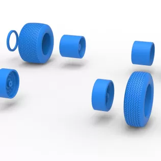 Wheel Set of Dirt Silver Crown Champ car Scale 1:25 - Model thumbnail 10