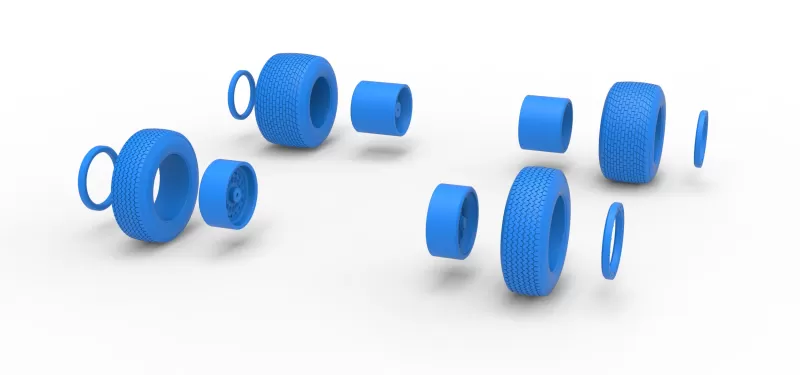 Wheel Set of Dirt Silver Crown Champ car Scale 1:25 - Model preview 10