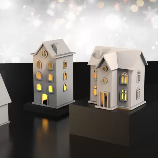 3D Christmas Houses , 5 pcs. Bundle for Christmas, Christmas - Model thumbnail 4