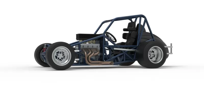 Sprint car Base Version 2 Scale 1:25 - Model preview 2