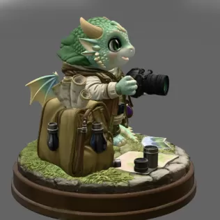 Cute Camera Baby Dragon STL File for 3D Print - Model thumbnail 6