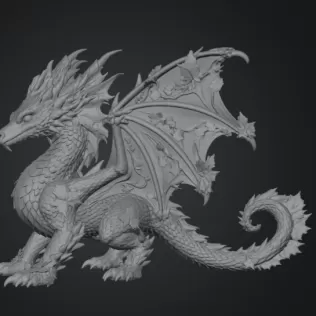 Autumn Ember Dragon STL File for 3D Print - Model thumbnail 12