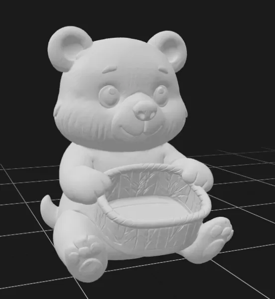 Teddy Bear Holding a Gift Basket - Model preview 5